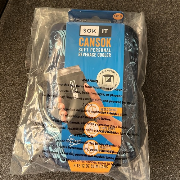 Sok It CanSok in Ocean Oasis for 12 oz Slim Cans NWT - Picture 5 of 7